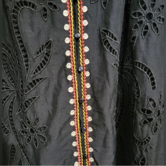 Johnny Was Rosa Button-Down Peasant Blouse size M - Picture 9 of 9